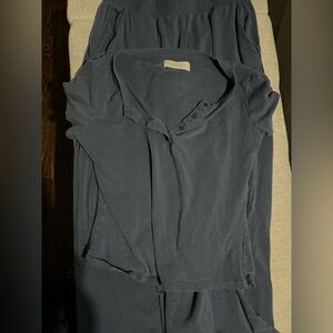 Blue A&F matching set - wide leg pants, size m